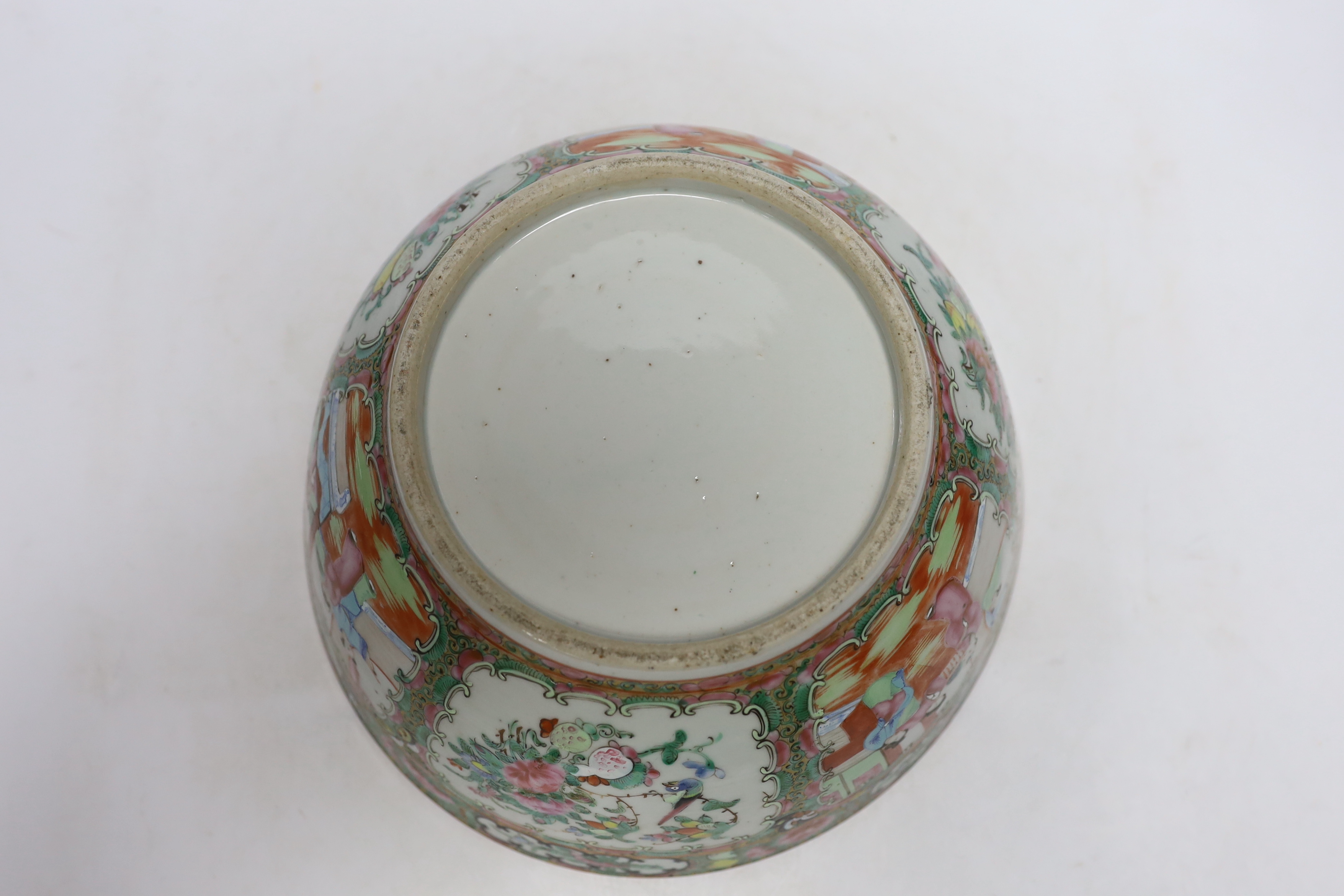 A large late 19th century Chinese famille rose bowl, 29cm in diameter